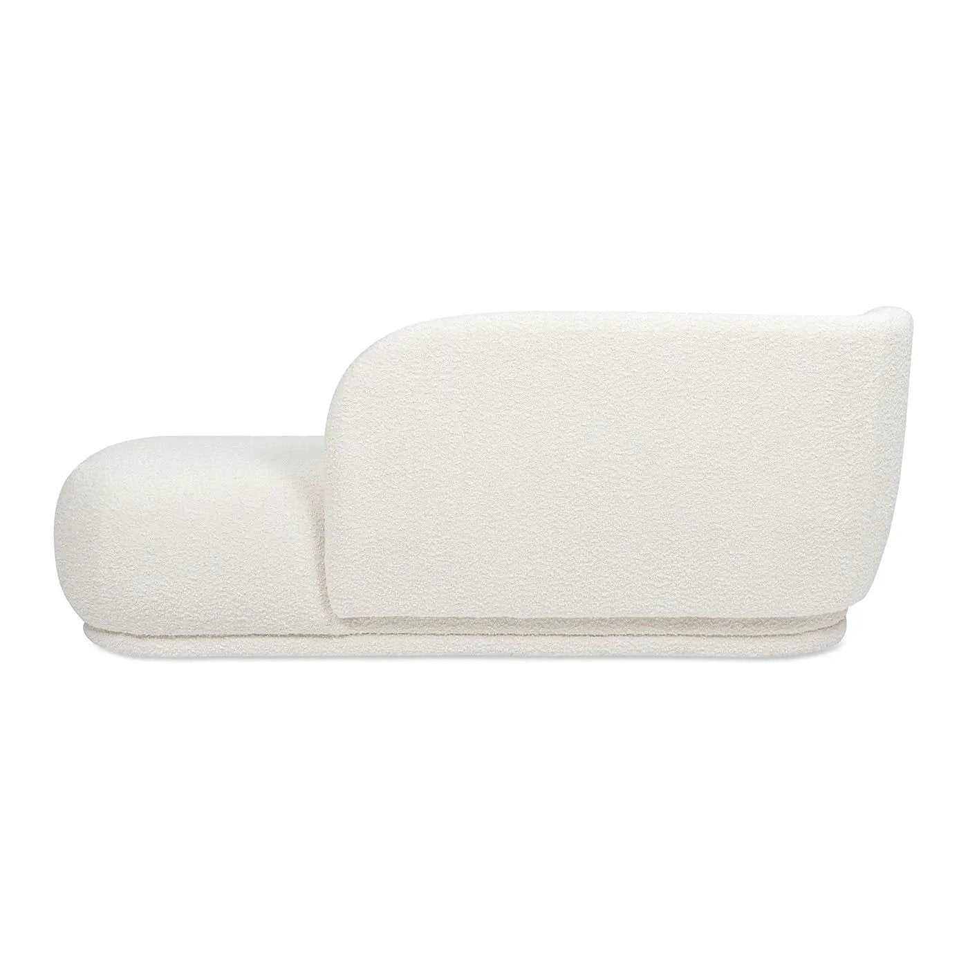 Aire - RAF Modern Rounded Chaise Lounge - Ivory White by HouseOfZazla