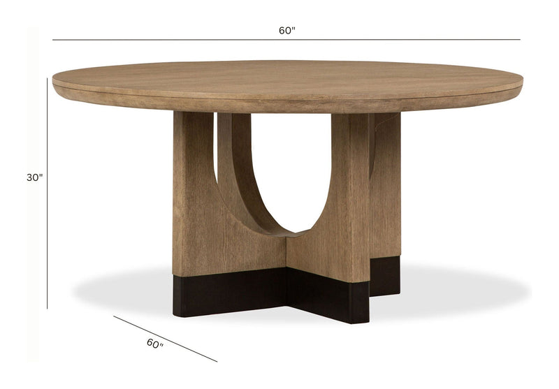 Tristan - 60" Round Dining Table - Swiss Coffee, photo 2 of 7