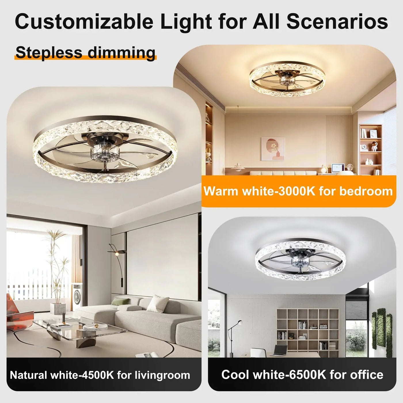 23.6" Ceiling Fan with Lights, Remote and App Control by HouseOfZazla