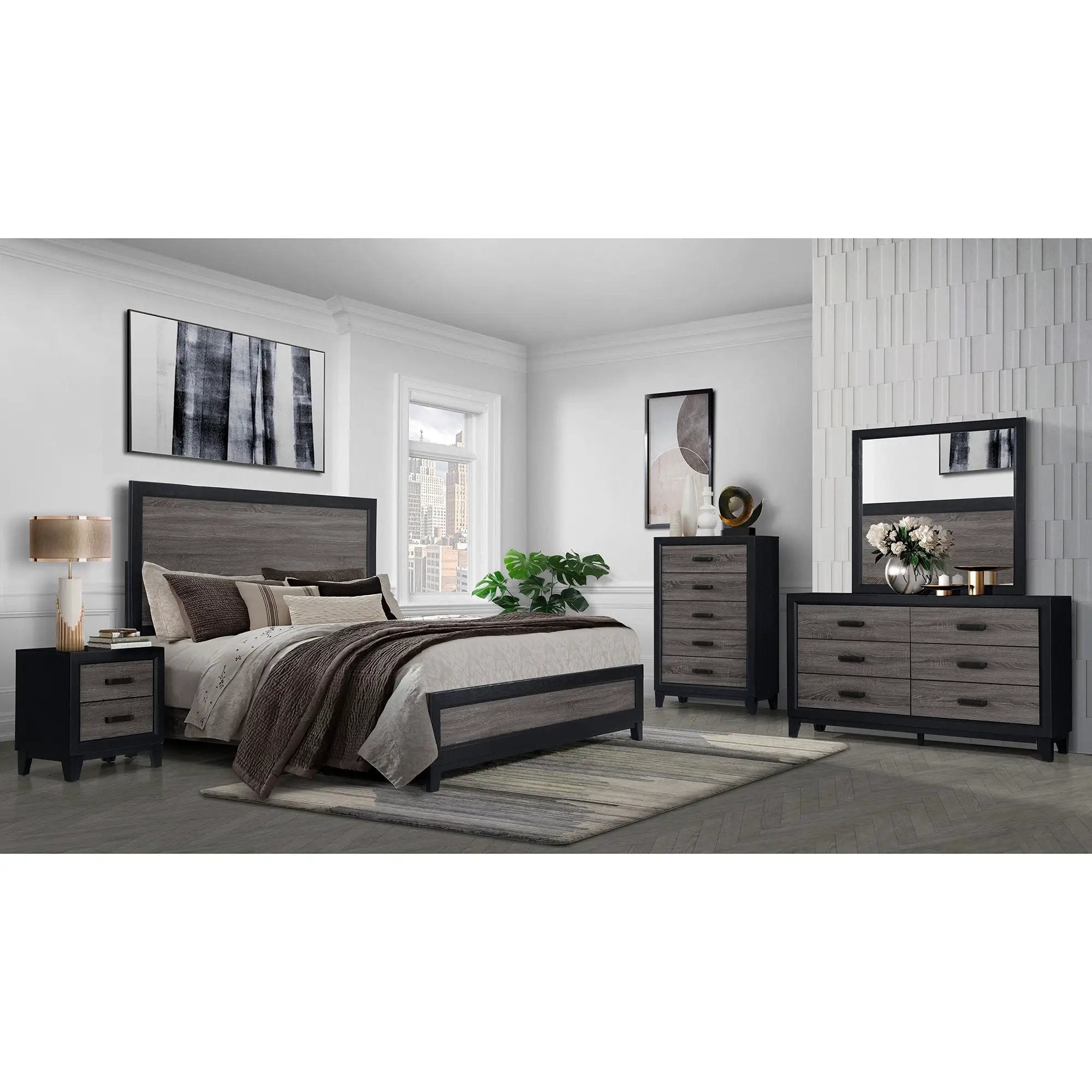 Soluto - Mirror - Gray / Black by Unique Piece Furniture