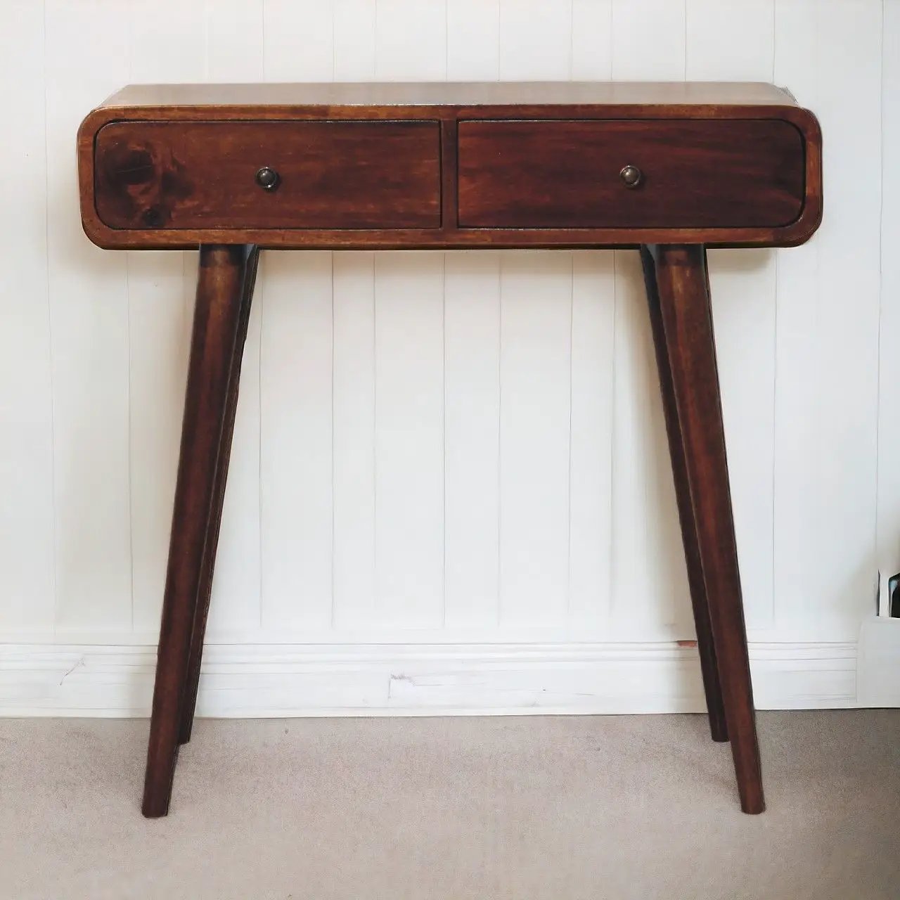 Curved Hallway Table - Chestnut by HouseOfZazla