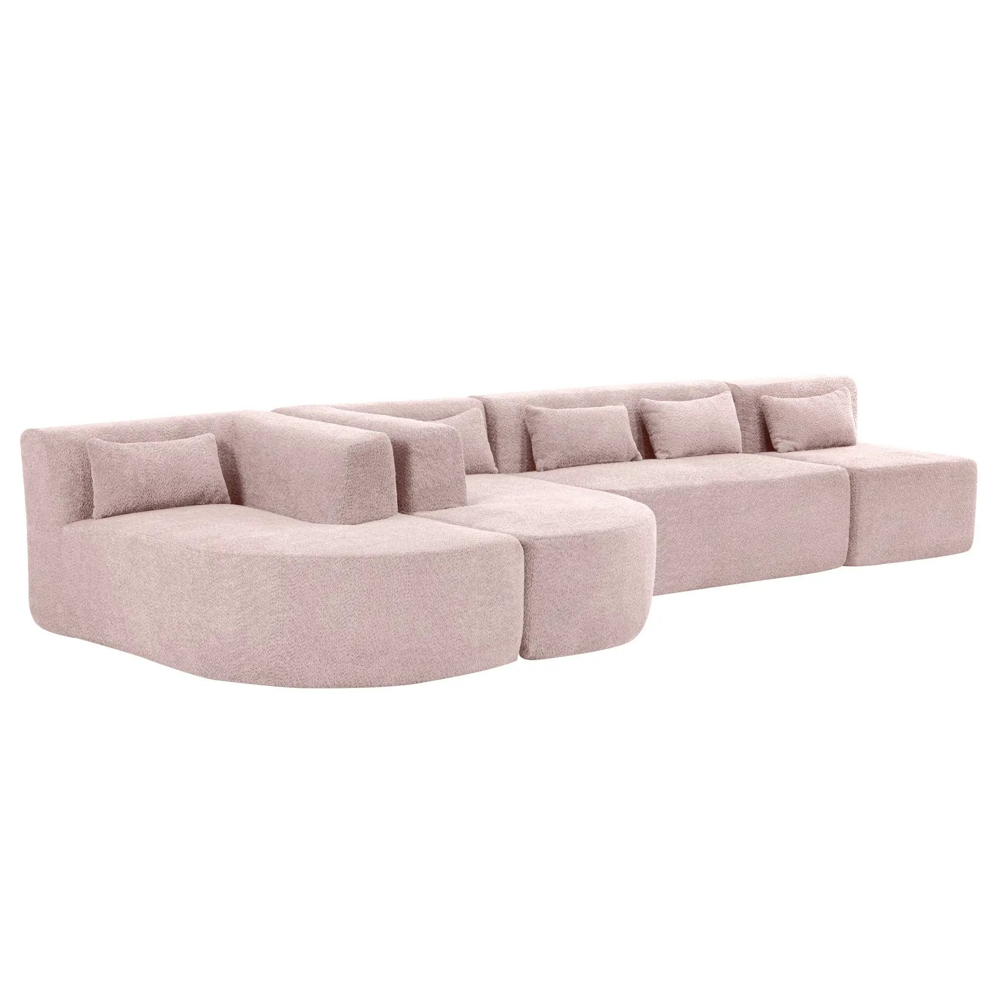 Upholstered Sofa Free Combined Sofa Couch With 2 Chaise Lounge And Five Back Pillows For Living Room by HouseOfZazla