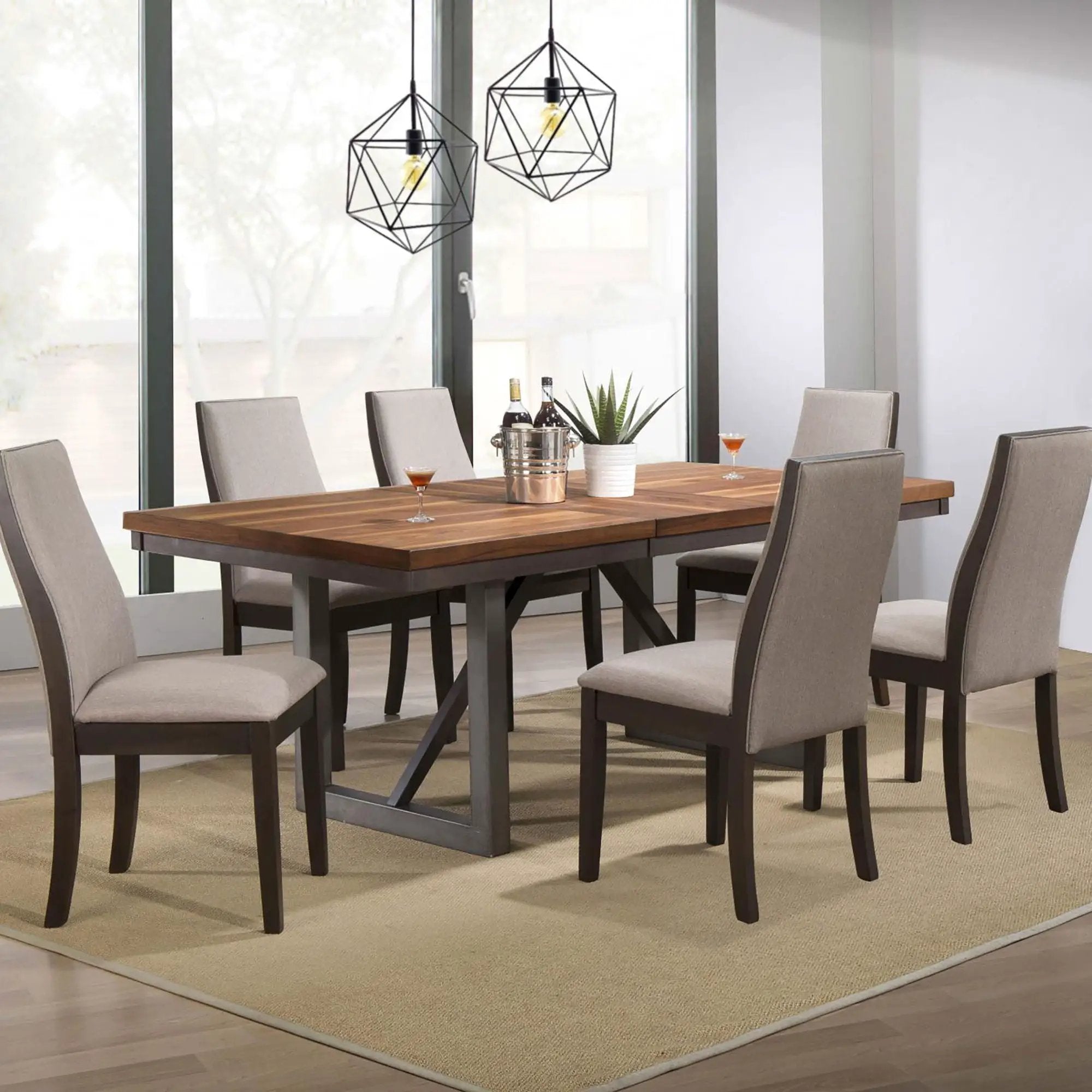 Upholstered Dining Chair (Set of 2) - Taupe / Brown