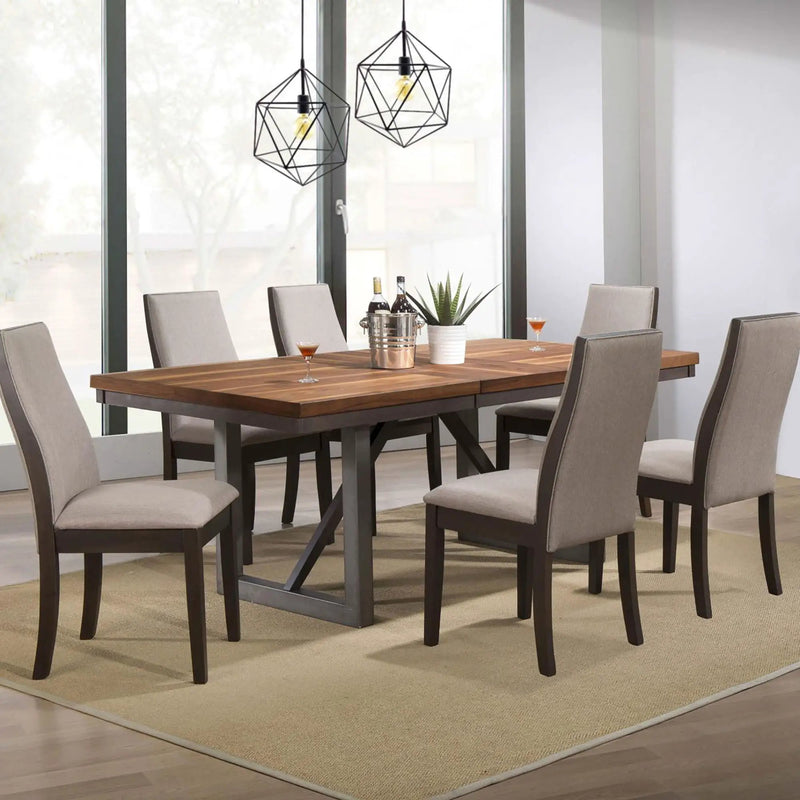 Upholstered Dining Chair (Set of 2) - Taupe / Brown