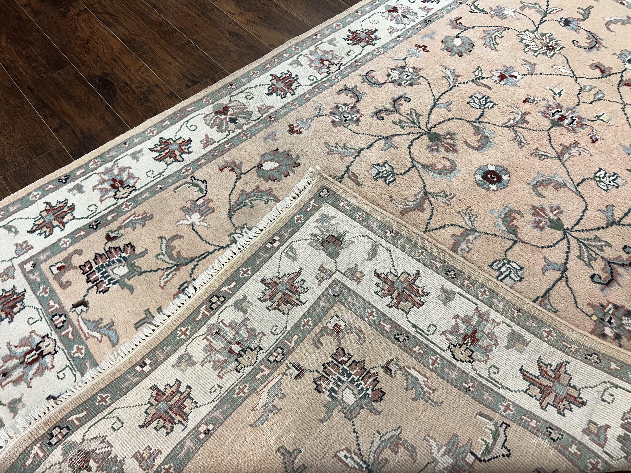 Indo Persian Rug 6x9, Handmade Vintage Wool Carpet, Floral Allover by Jewel Rugs