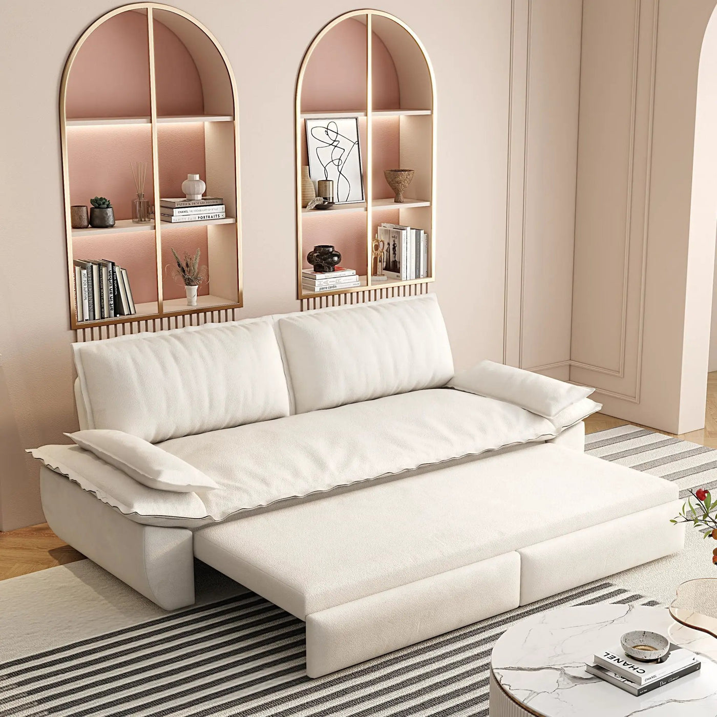 Queen Pull Out Bed, 3 In 1 Convertible Sleeper Sofa by HouseOfZazla