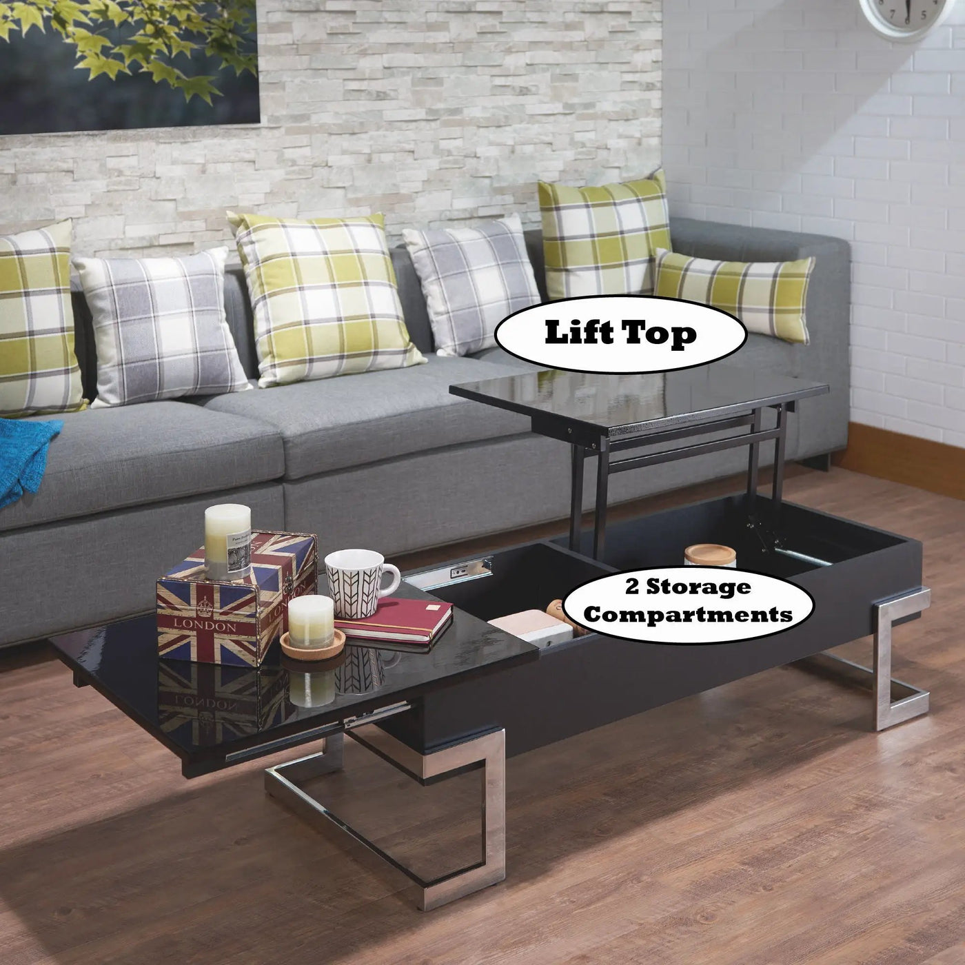 Calmam - High Gloss Coffee Table With Lift Top by Unique Piece Furniture