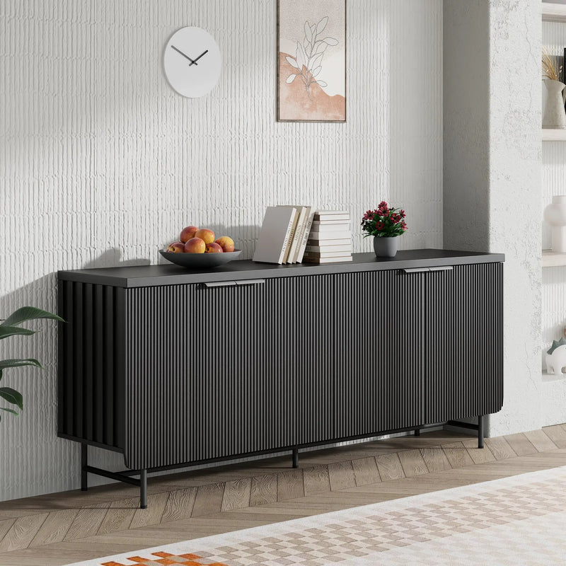 Modern Scandinavian Alcove Door Kitchen Storage Sideboard Buffet Cabinet Console by HouseOfZazla