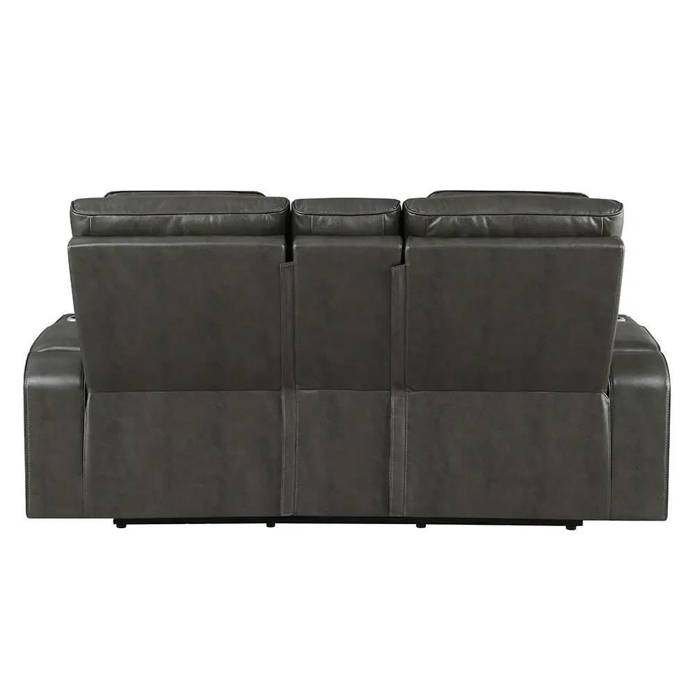 Taddeo - Power Motion Loveseat With Console, Speaker, USB, Wireless Charger & LED - Dark Gray by Unique Piece Furniture