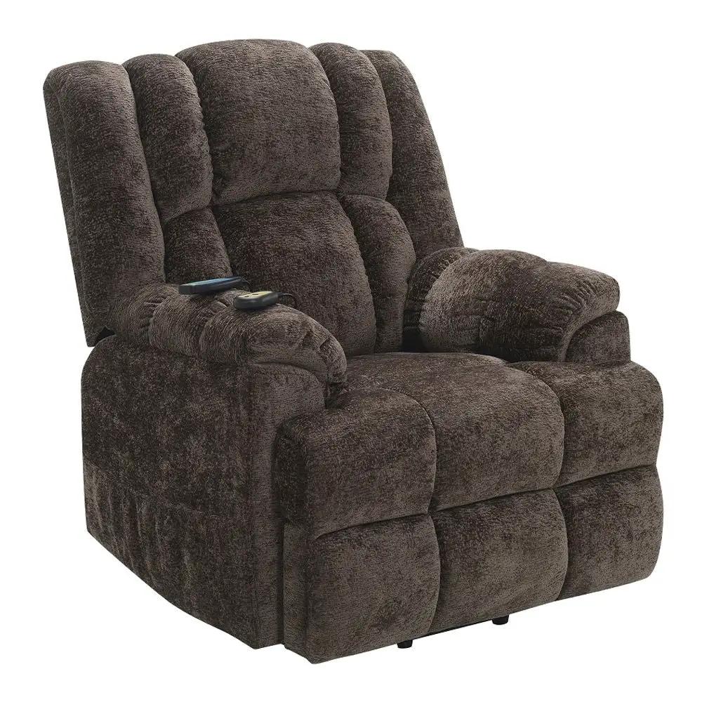 Pacay - Power Recliner With Lift, Heating & Massage - Brown Chenille by Unique Piece Furniture