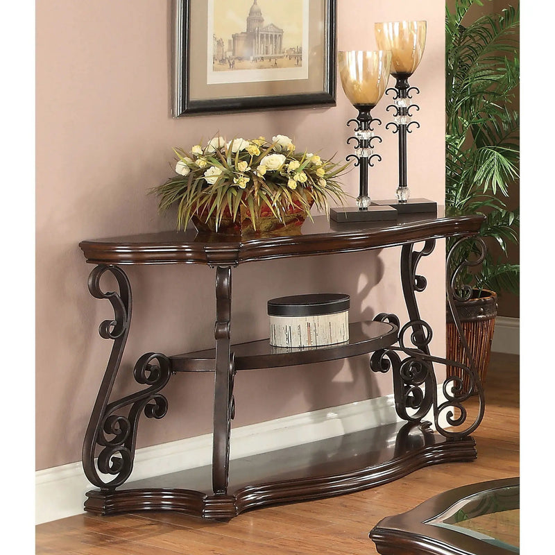 Gretta - Merlot 2 Shelf Sofa Console Table - Brown by HouseOfZazla