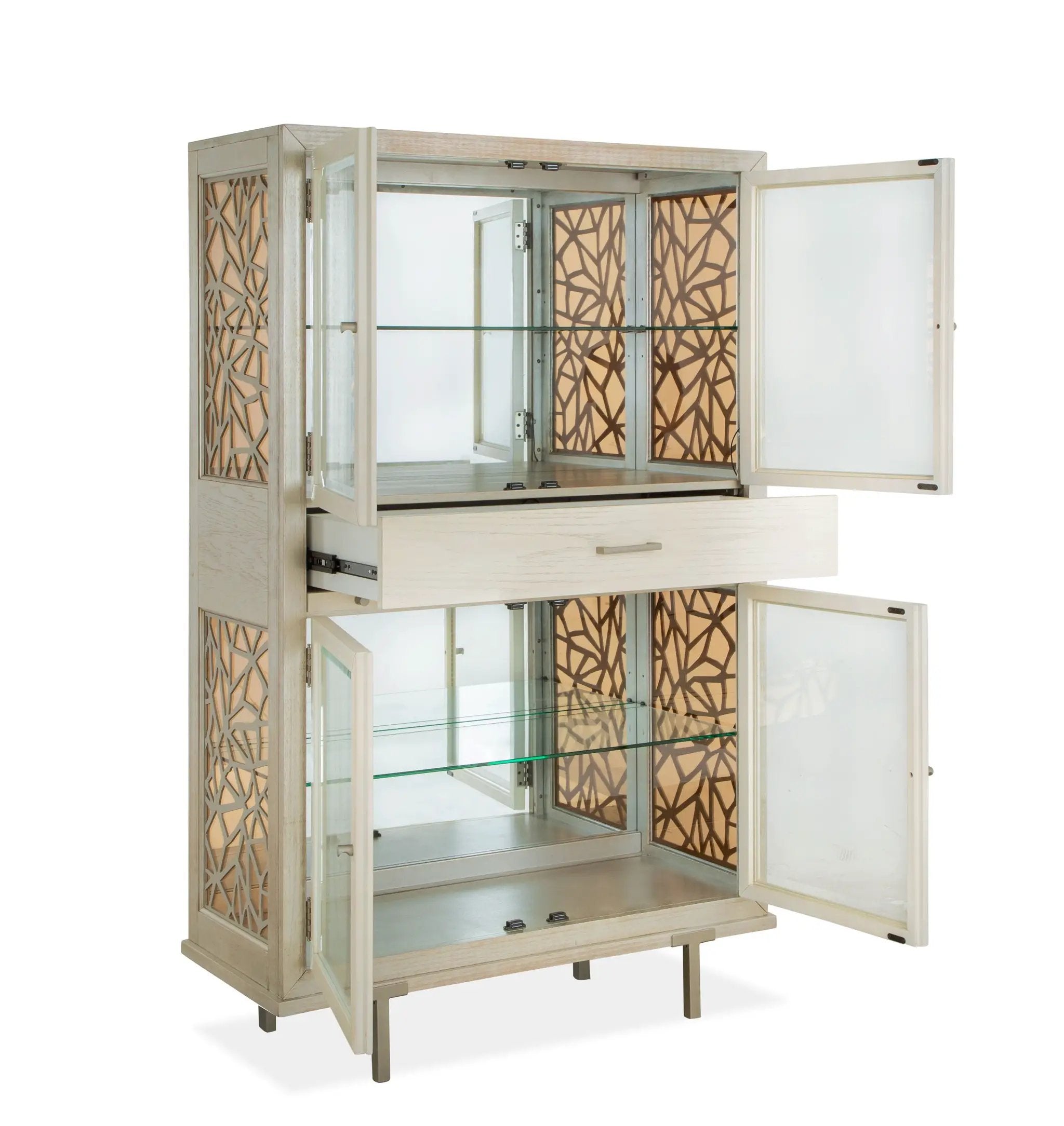 Lenox - Display Cabinet - Warm Silver by Unique Piece Furniture