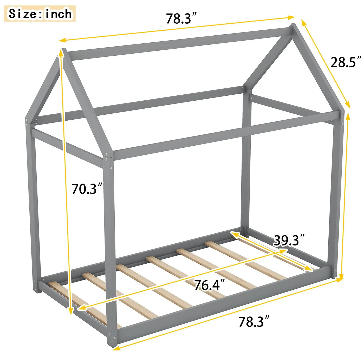 Wooden House Shaped Bed by HouseOfZazla