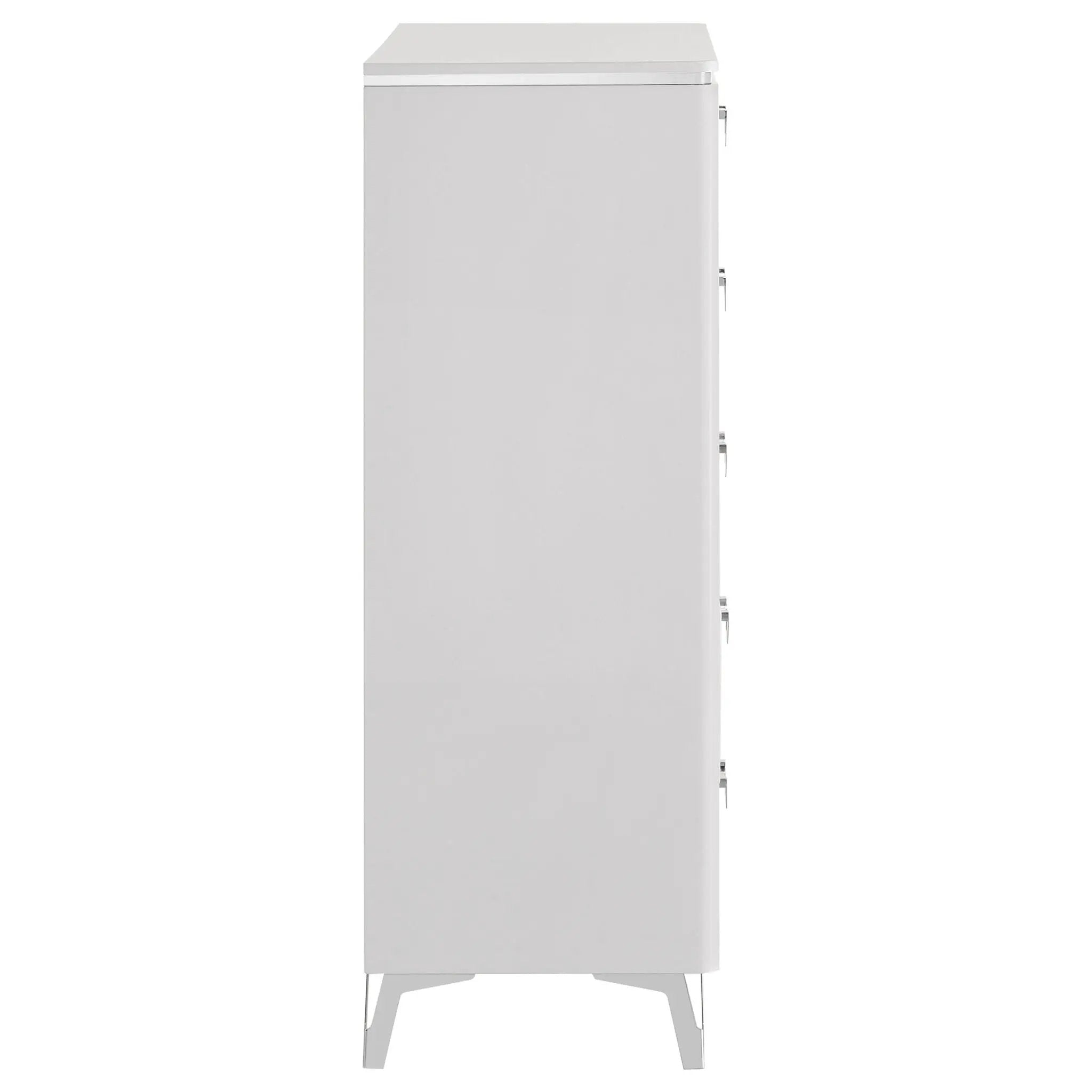 Cassia 5-drawer Bedroom Chest of Drawers White High Gloss by Unique Piece Furniture