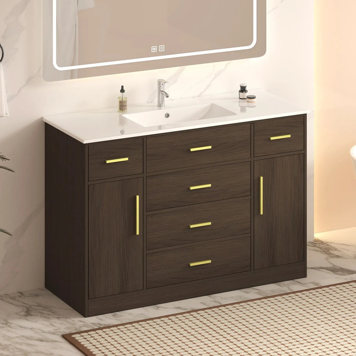 Bathroom Vanity With Abundant Storage 2 Soft Close Doors And 6 Drawers by Unique Piece Furniture