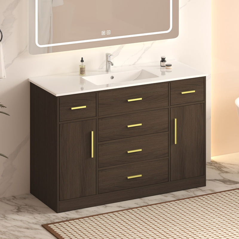 Bathroom Vanity With Abundant Storage 2 Soft Close Doors And 6 Drawers by Unique Piece Furniture