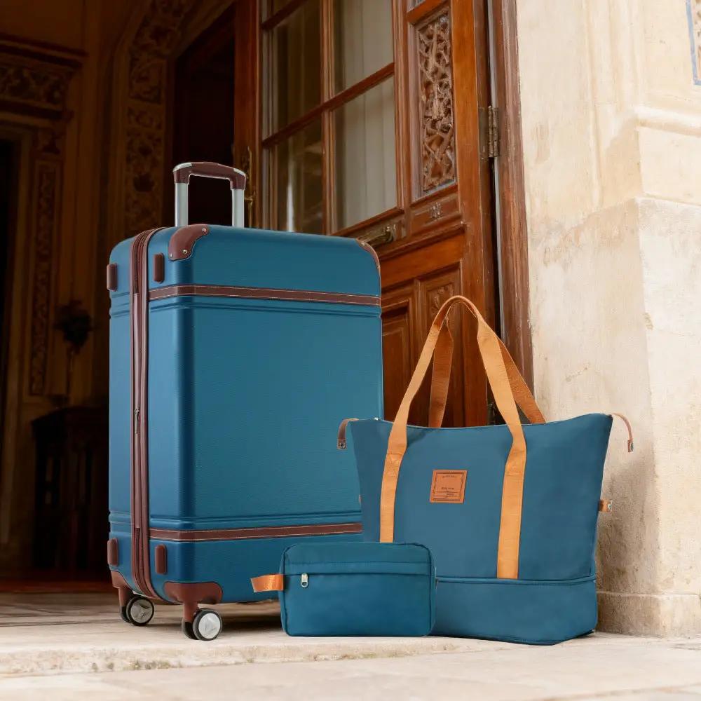 Hardshell 3-Piece Luggage Set with TSA Lock and Spinner Wheels by HouseOfZazla