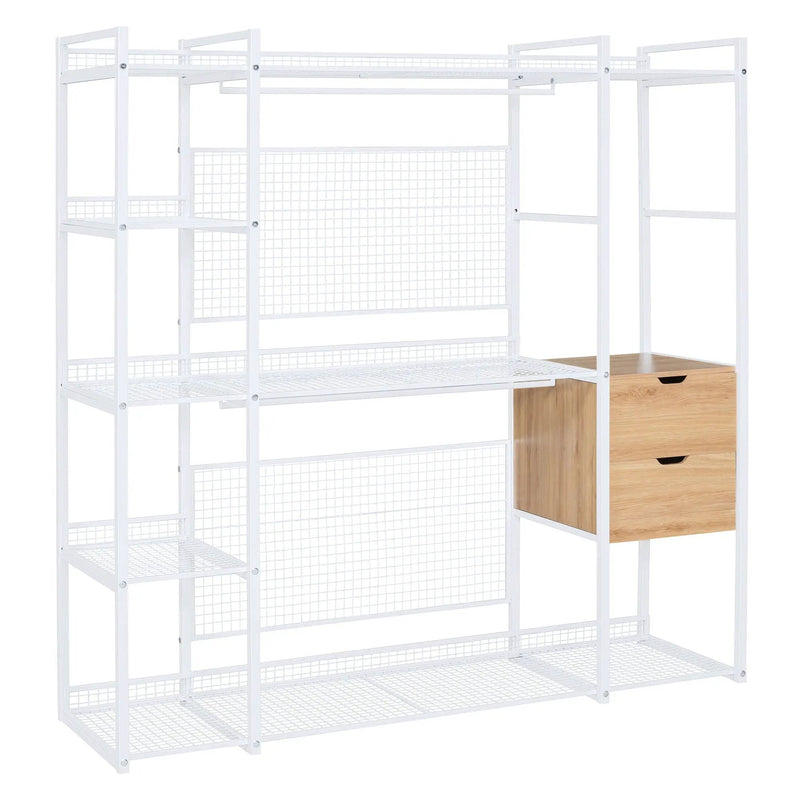 Open Style Wardrobe With Hanging Rails, Shelves And Drawers by HouseOfZazla