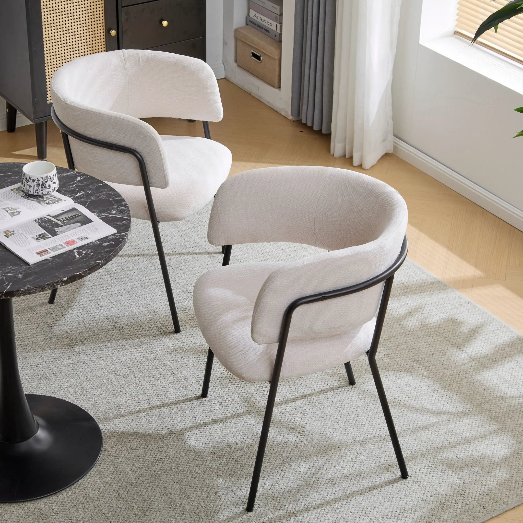 Modern Upholstered Arm Dining Chair Set by HouseOfZazla