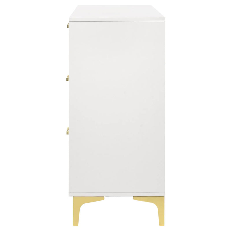 Karena - Rectangular 6 Drawer Dresser - White