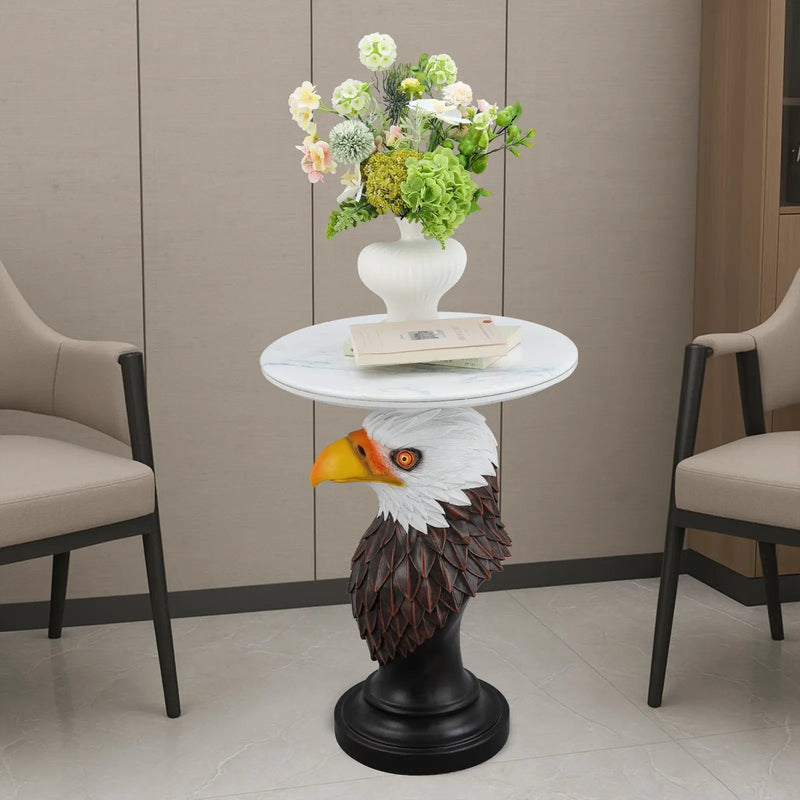Eagle Head Accent Table Animal Statue End Table by HouseOfZazla