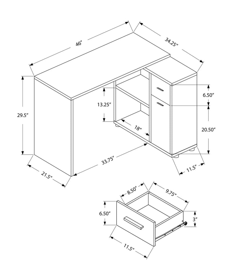 Computer Desk, Home Office, Corner, Storage Drawers, L Shape, Contemporary & Modern by HouseOfZazla