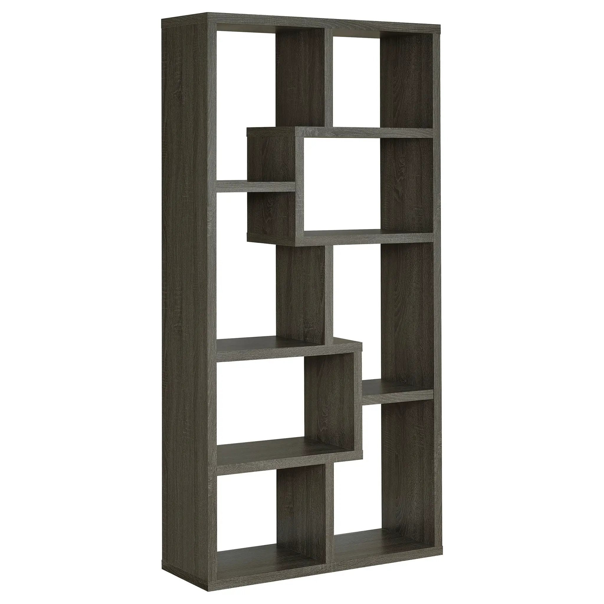 Theo 71-inch 6-shelf Bookshelf Weathered Grey by Unique Piece Furniture