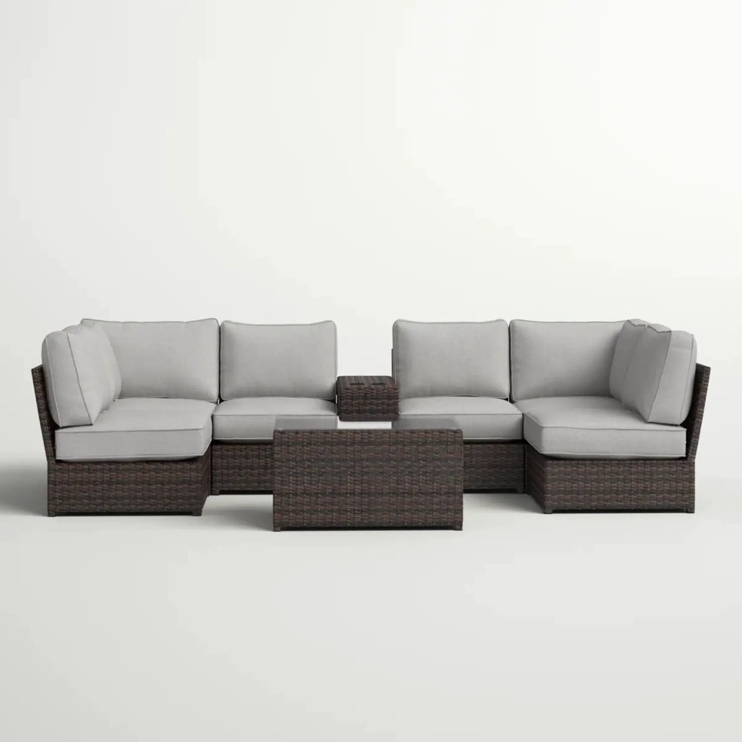 Stylish Modular Wicker Patio Seating Group by Unique Piece Furniture