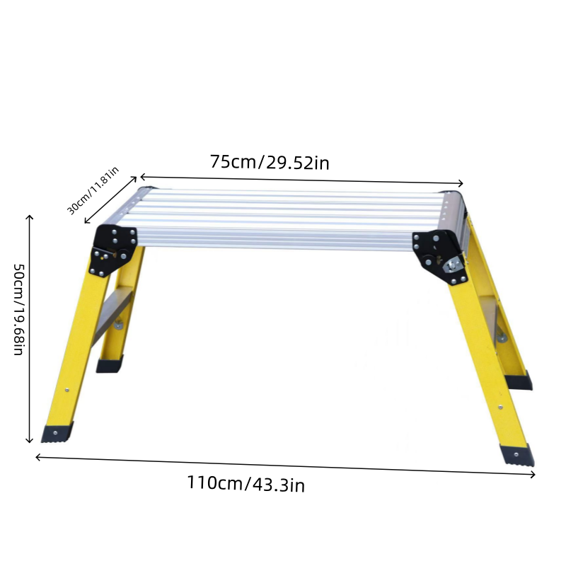 Aluminum Step Ladder Heavy Duty Foldable Aluminum Platform 330 Lbs Capacity by HouseOfZazla