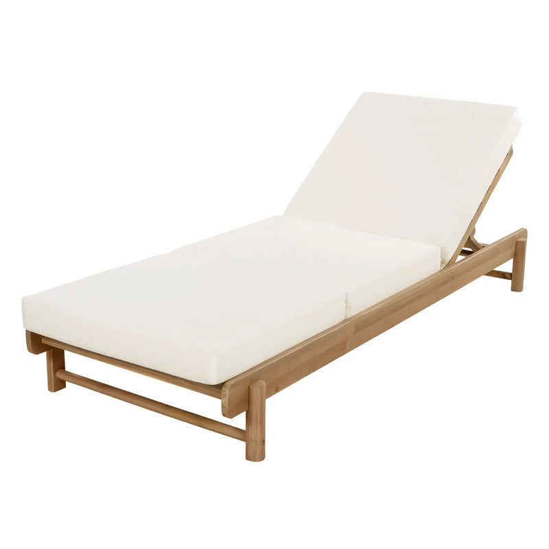 Light Teak Acacia Wood Chaise Lounge Set: 1 Frame + 1 3-Fold by HouseOfZazla