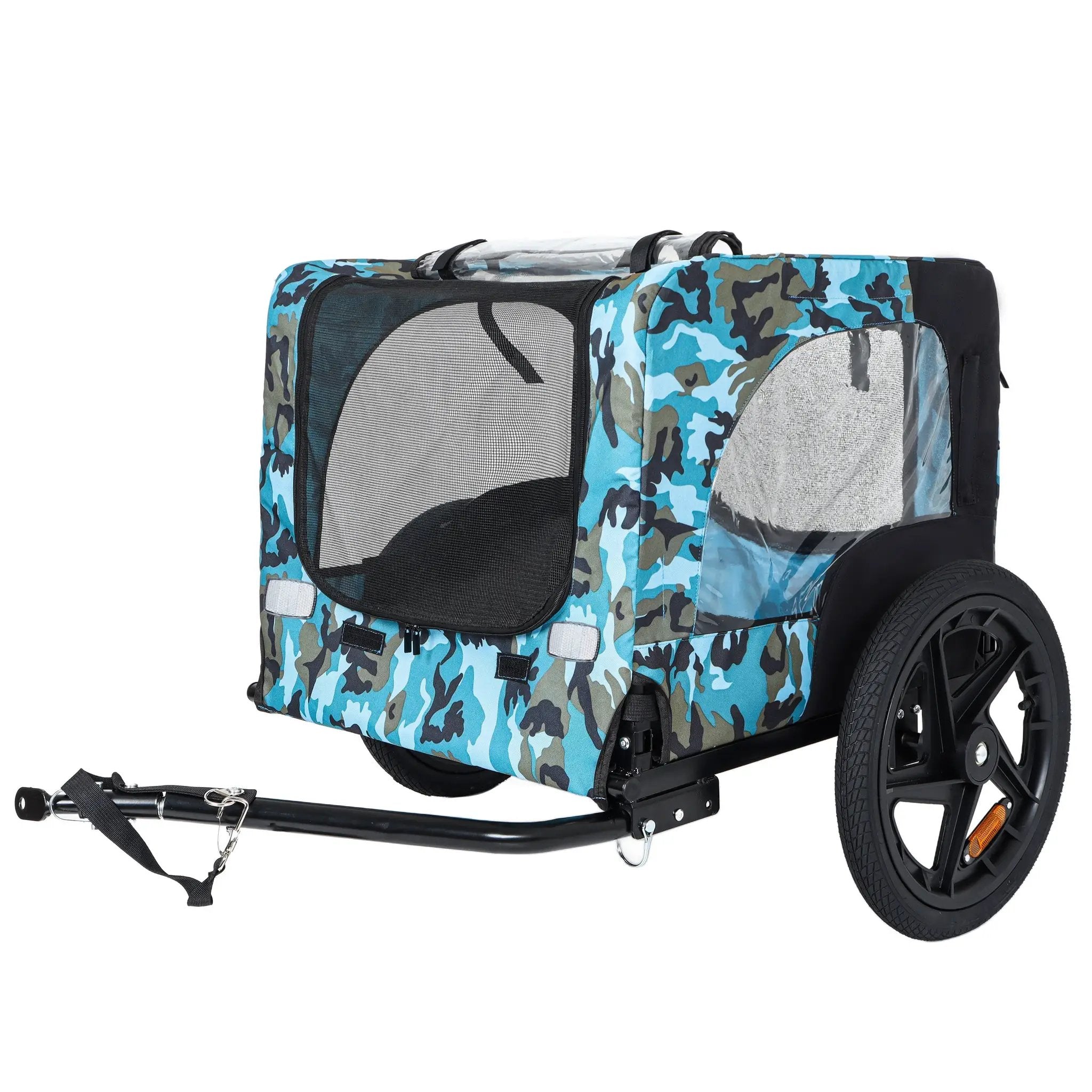 Outdoor Heavy Duty Collapsible Pet Bike Trailer with 16-Inch Wheels by HouseOfZazla