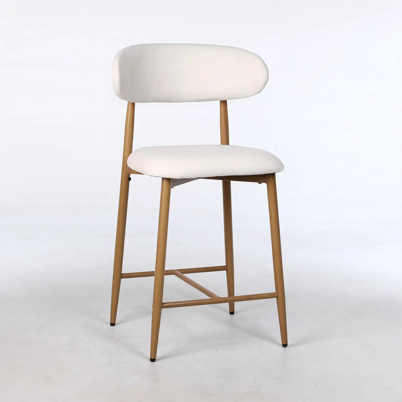 Upholstered Counter Height Bar Stools For Kitchen Island (Set of 2) - Beige by HouseOfZazla
