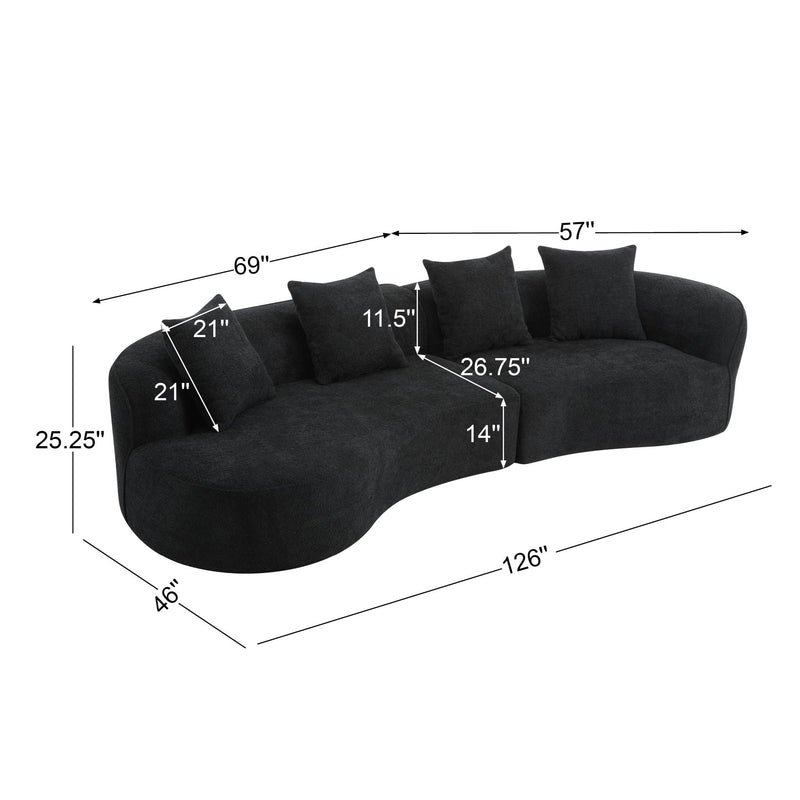 Elegant Curved Sectional Sofa With Full Foam Comfort by HouseOfZazla