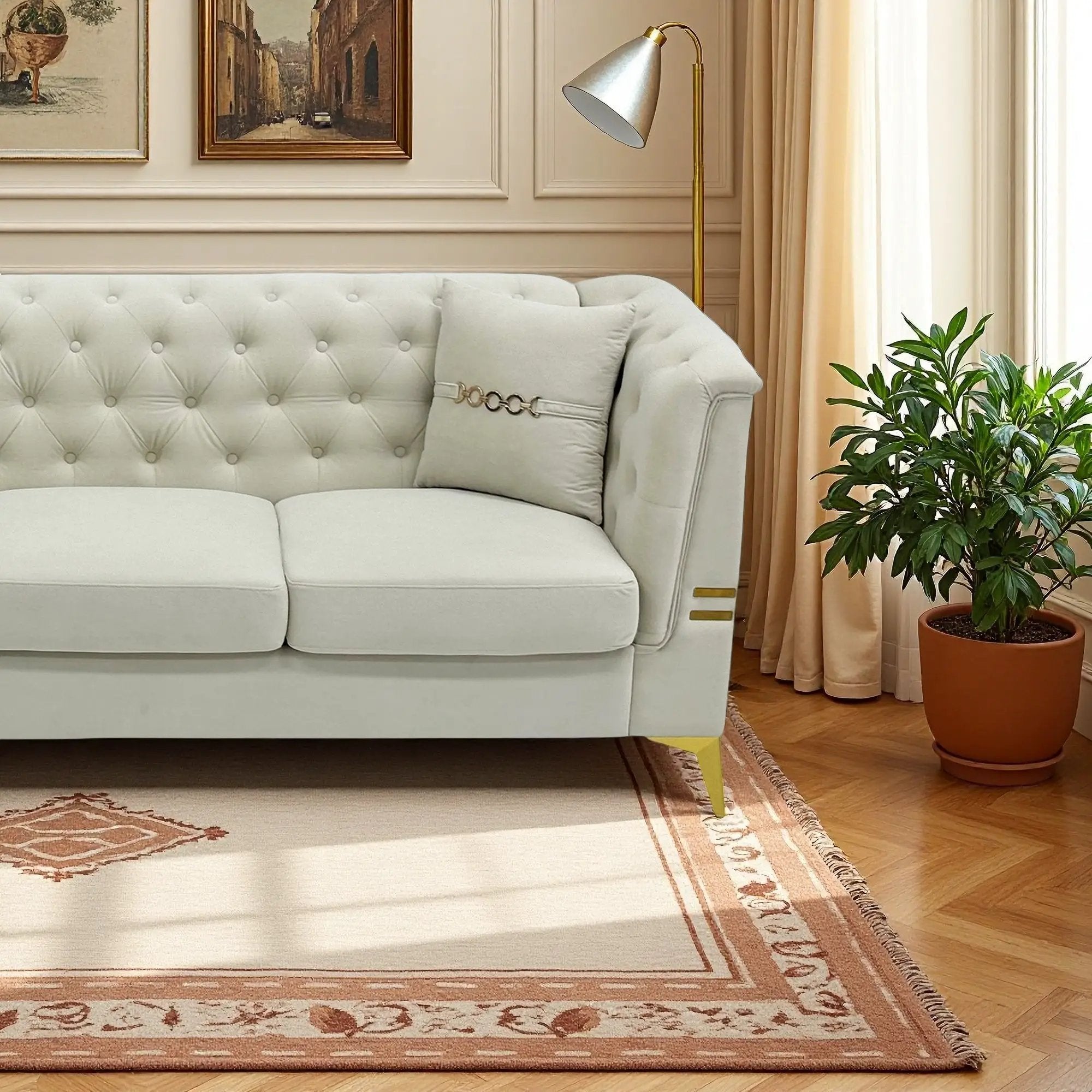 FX-P83-2PC Modern Velvet Upholstered Sofa Set of 2 by HouseOfZazla