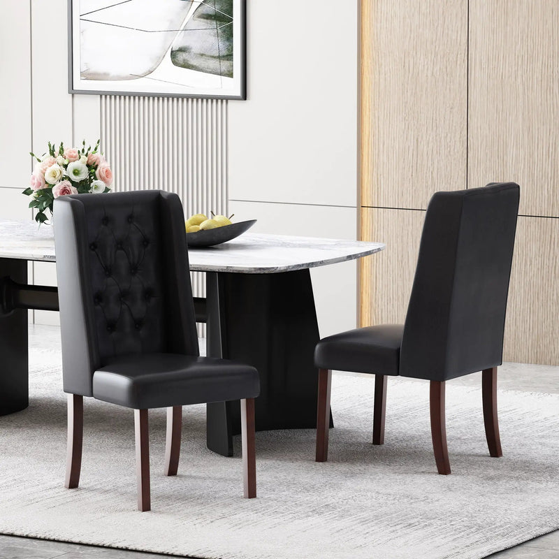 Sophisticated Tufted Dining Chair With High Back Design by HouseOfZazla