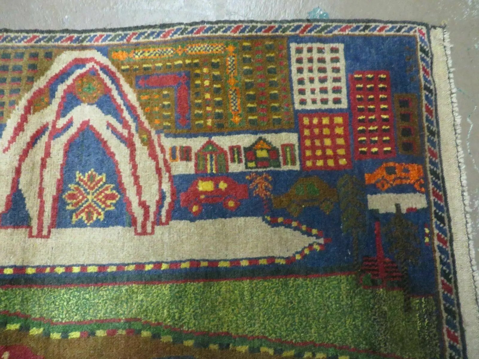 3' X 5' New Vintage Handmade Afghan Balouch Tribal Wool Pictorial Rug # 303 by Jewel Rugs
