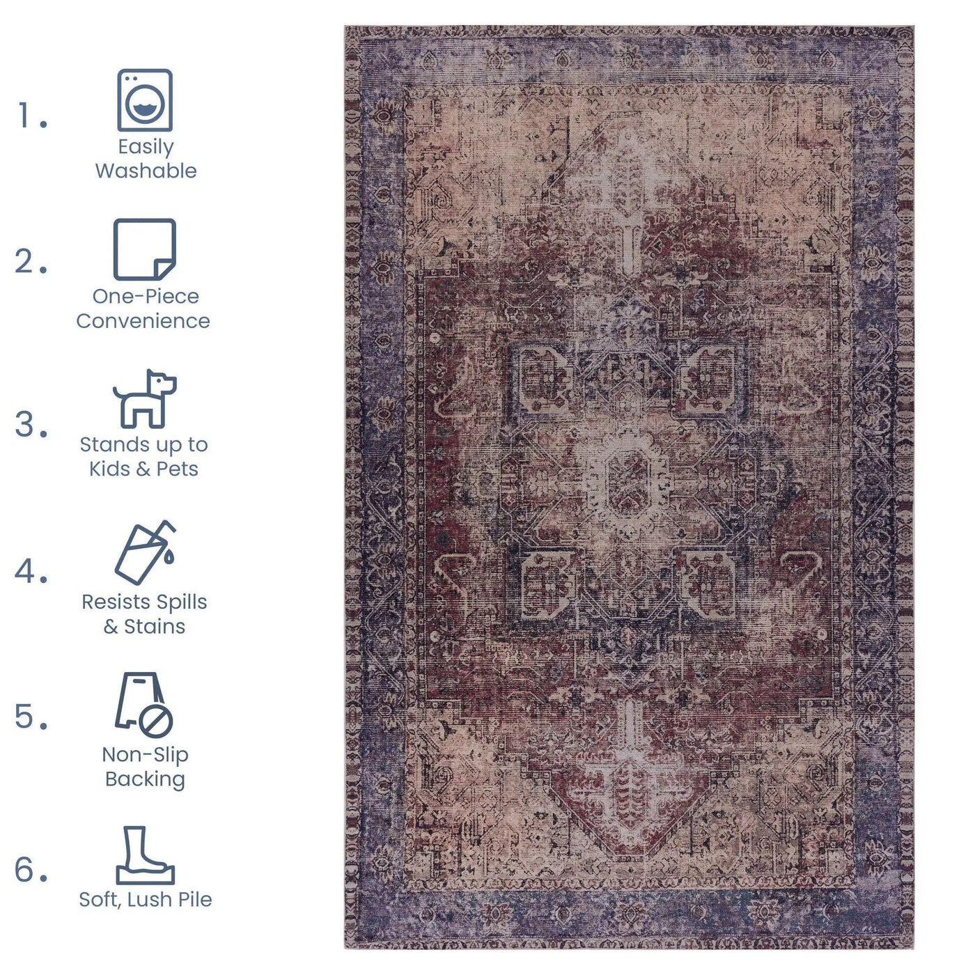 Maval - Unique Washable Area Rug by Unique Piece Furniture