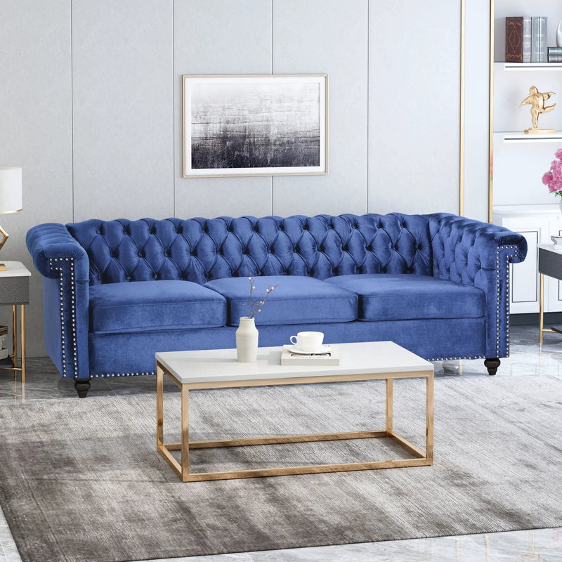 Chesterfield Style 3 Seater Sofa With Deep Button Tufting by HouseOfZazla