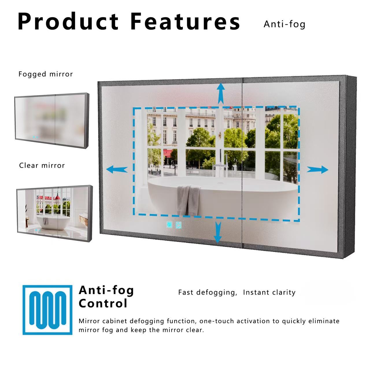 LED Bathroom Medicine Cabinet with Single-Color by HouseOfZazla