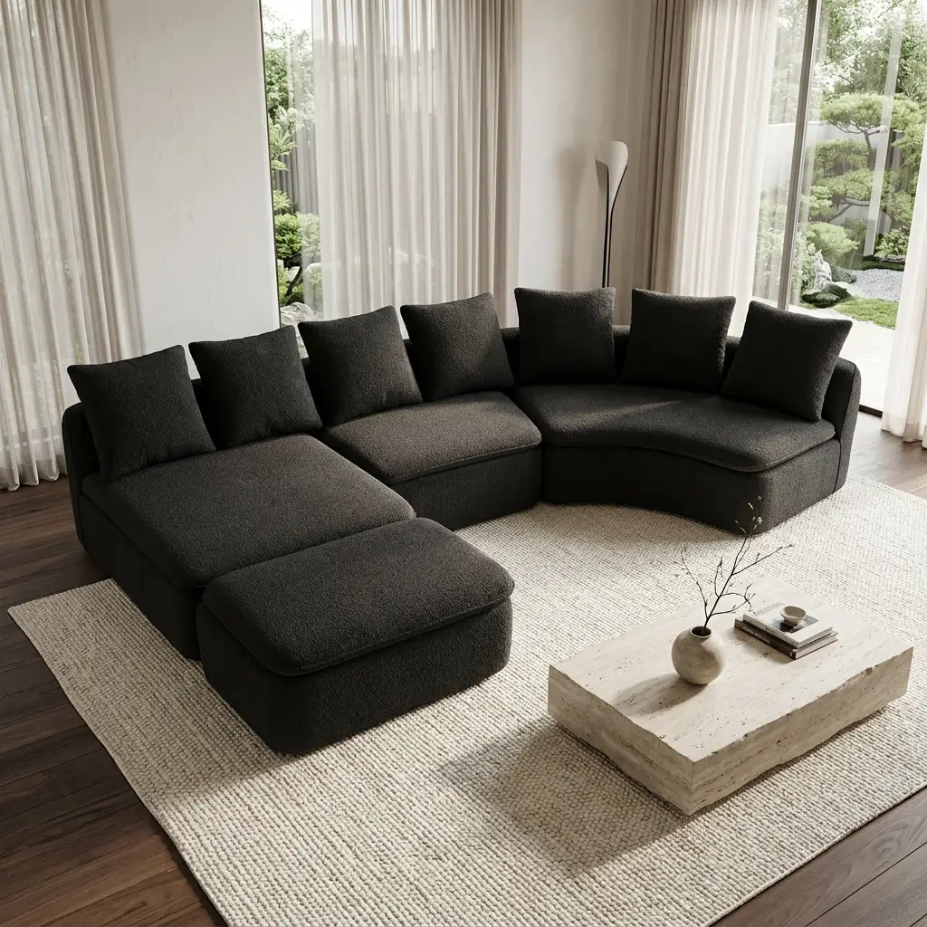 133'' Modular U-Shaped Sectional Compression Sofa by HouseOfZazla