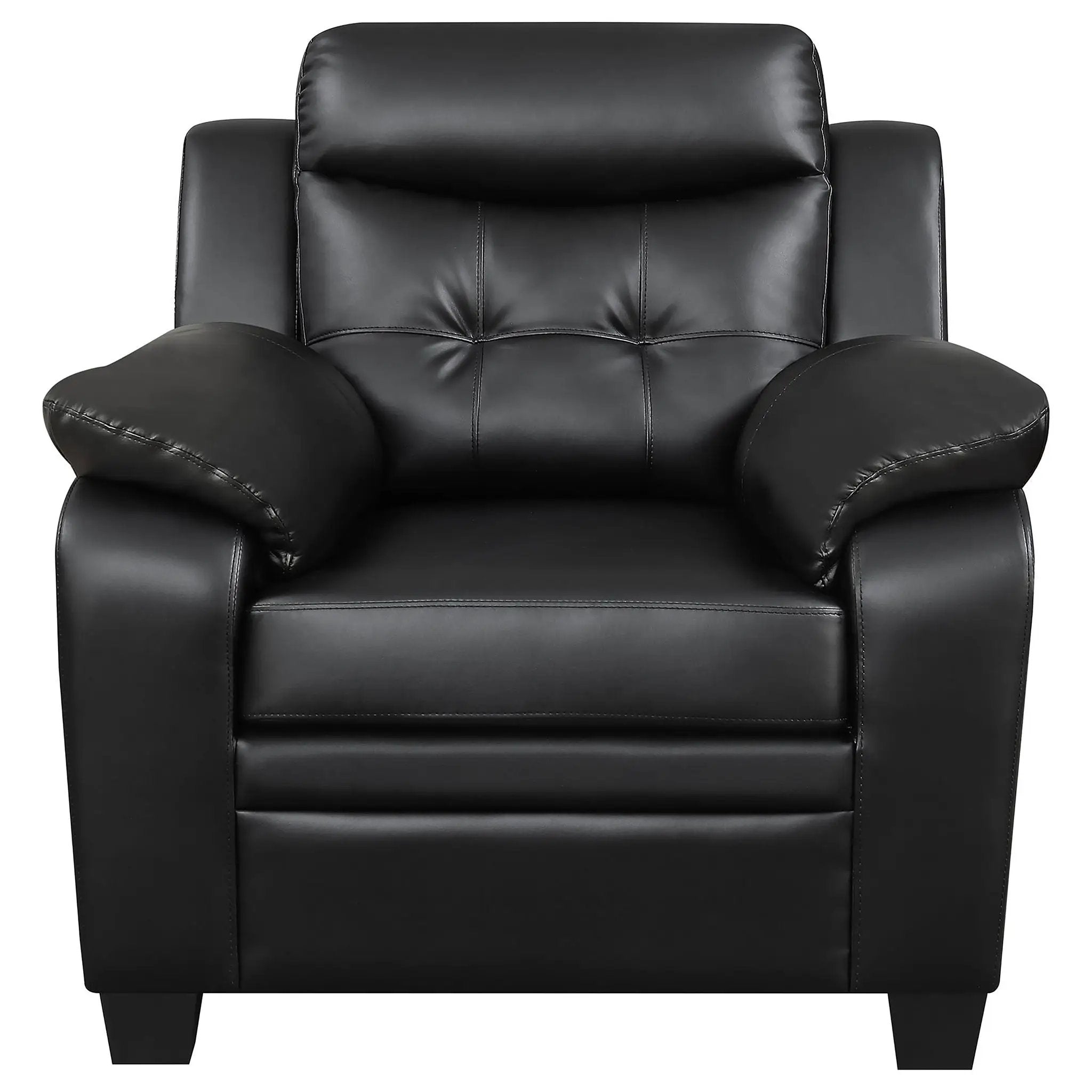 Finley Upholstered Padded Arm Tufted Accent Chair Black by Unique Piece Furniture