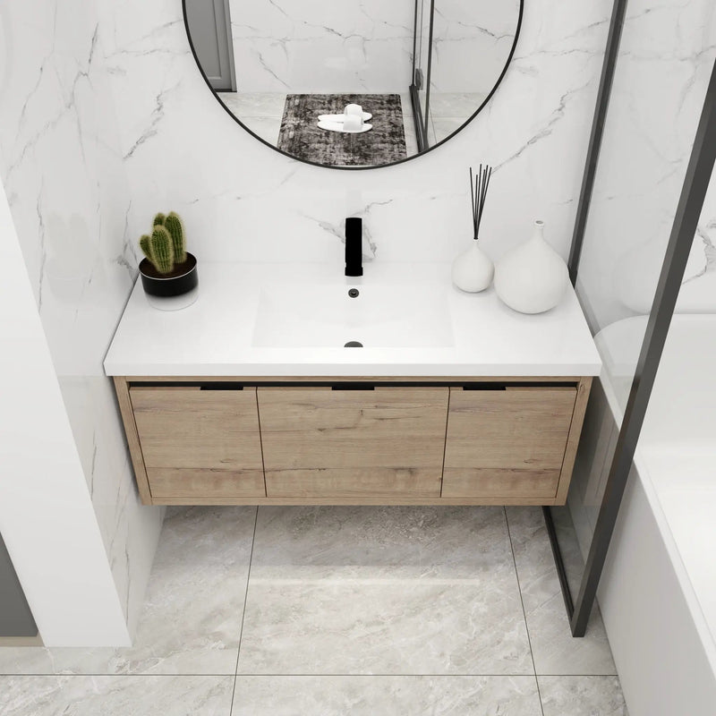 Floating Bathroom Vanity With Resin Sink And Soft Close Doors by Unique Piece Furniture