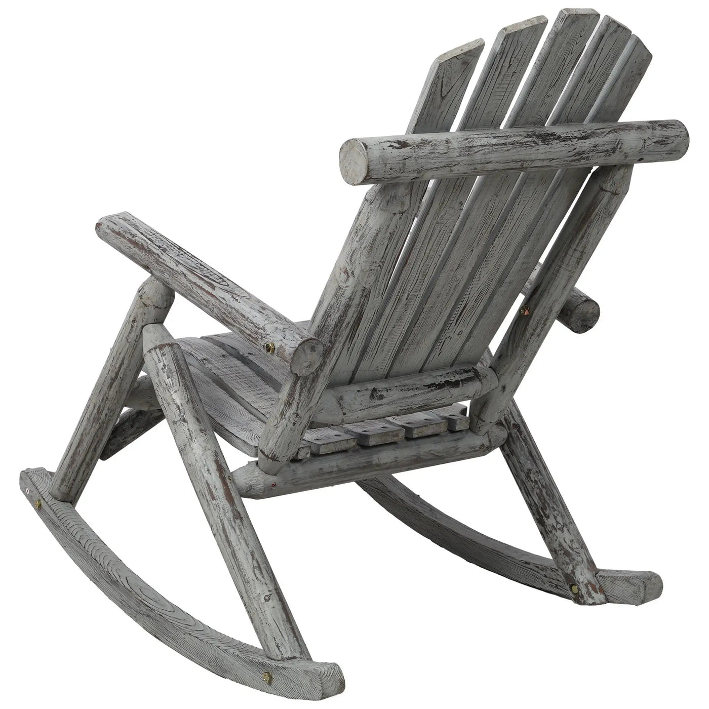 Durable Wooden Porch Rocker, Fir Log Rocking Chair by HouseOfZazla