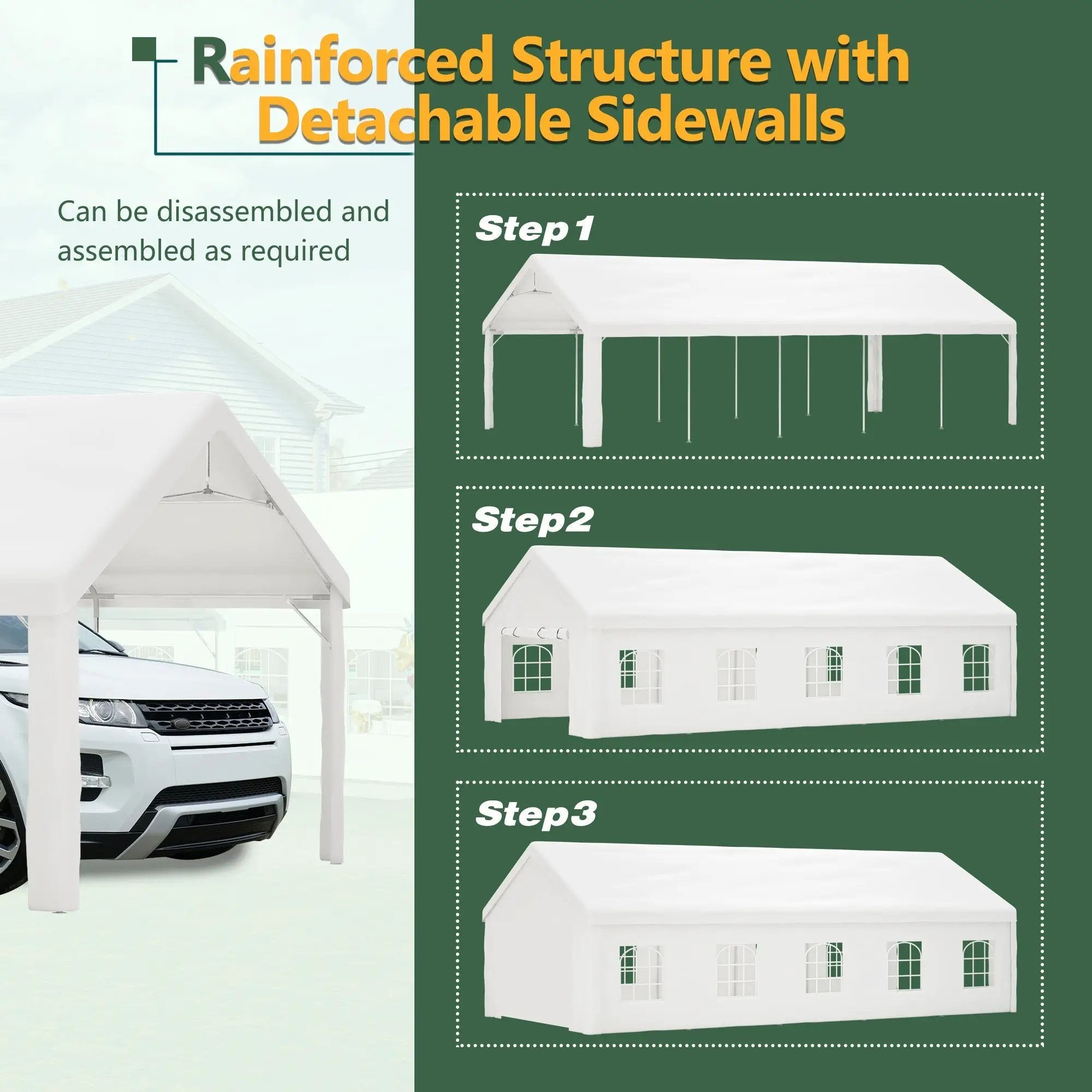 16x32 Ft Party Tent with Removable Sidewalls and Storage Bags by HouseOfZazla