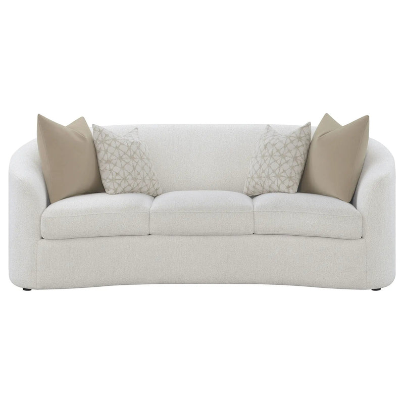 Rainn 3-piece Boucle Upholstered Sloped Arm Sofa Set Latte by Unique Piece Furniture