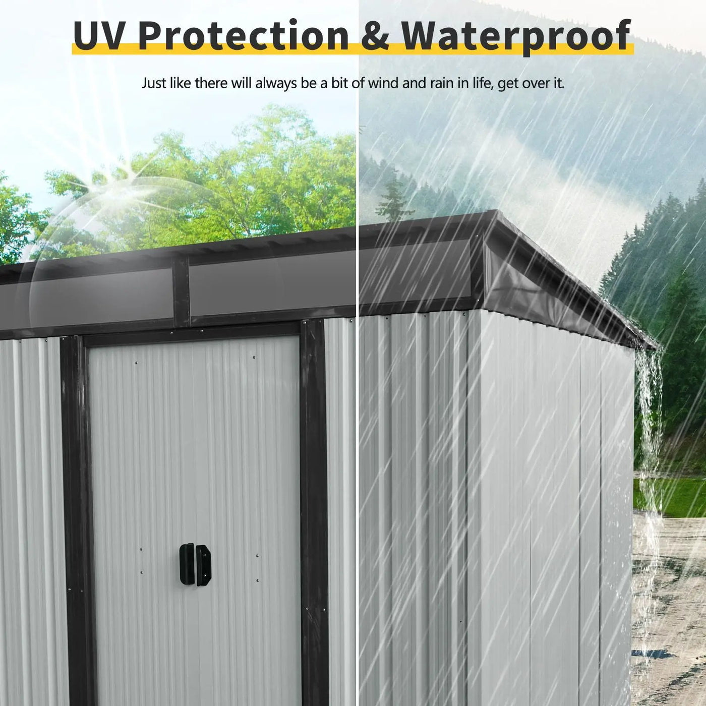 Outdoor Metal Storage Shed And Transparent Plate For Garden, Lawn by HouseOfZazla
