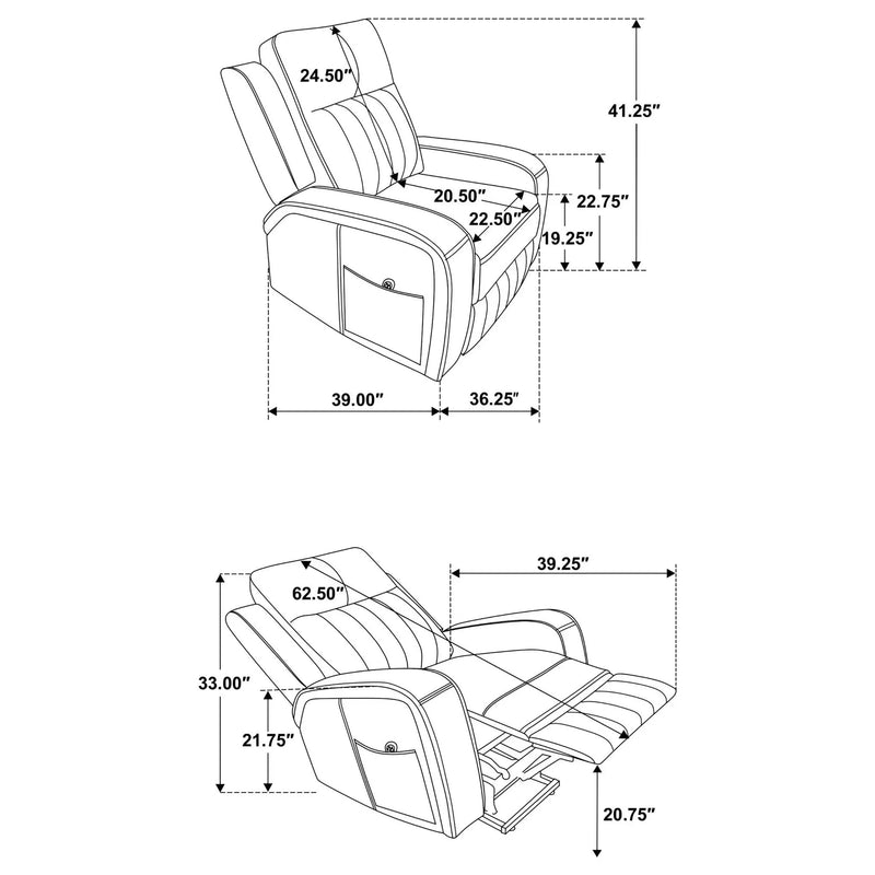 Mckinley - Upholstered Power Lift Recliner Chair With Remote Control - Gray by Unique Piece Furniture
