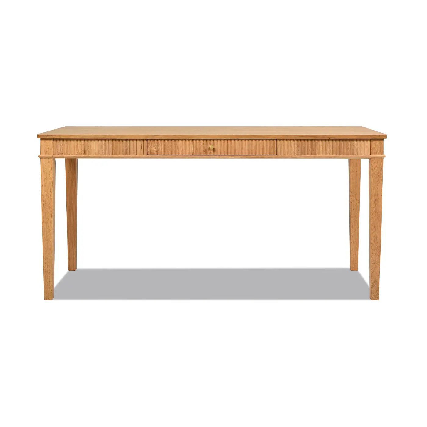 Dumont - Modern Farmhouse 1 Drawer Fluted Home Office Writing Desk - Natural Blonde by Unique Piece Furniture