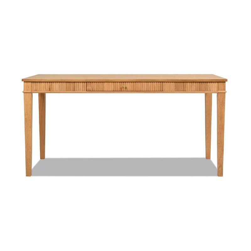 Dumont - Modern Farmhouse 1 Drawer Fluted Home Office Writing Desk - Natural Blonde by Unique Piece Furniture