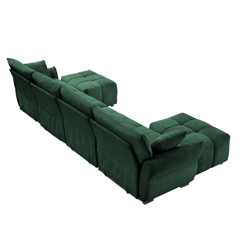 4-Seater Sofa Set with 2 Ottomans by HouseOfZazla